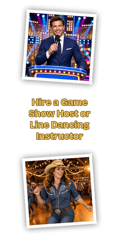 Game show host and line dance instructor — hire a game show host or line dancing instructor