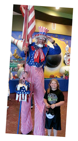 Uncle Sam stilt walker