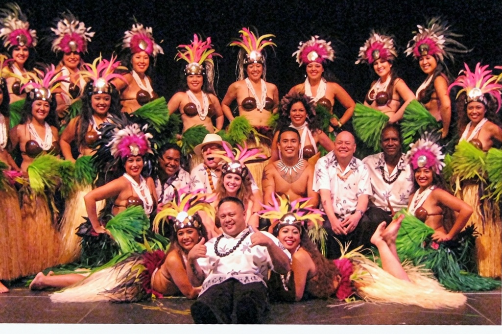 Hawaiian dancers performing at a corporate event