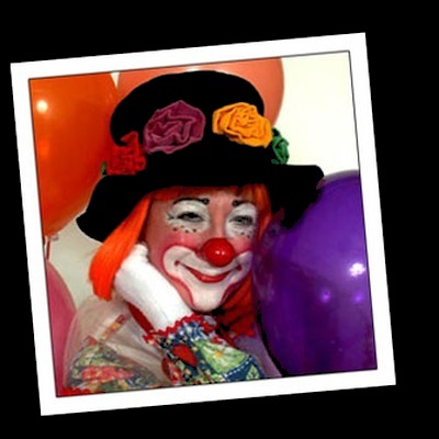 Colorful clown with balloons
